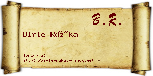 Birle Réka névjegykártya